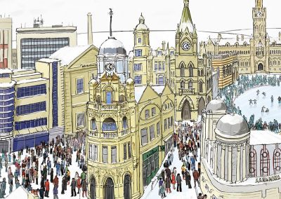 Bradford in winter illustration - Penny Bank