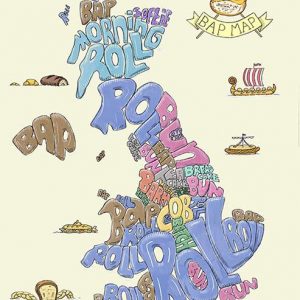 British bread map illustration - light