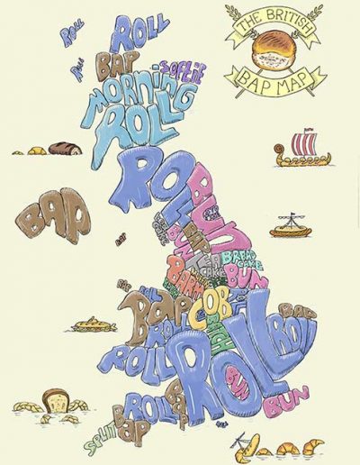 British bread map illustration - light
