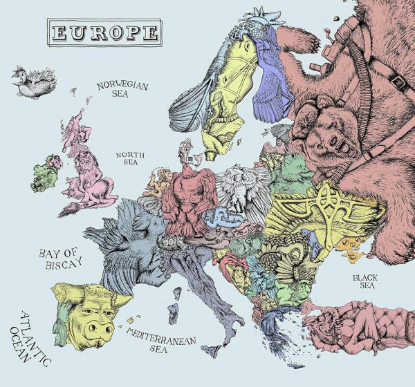 Europe map illustration
