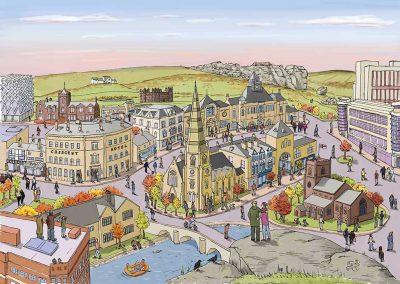 Ilkley landscape illustration