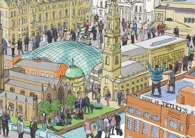 Leeds landscape illustration - Trinity