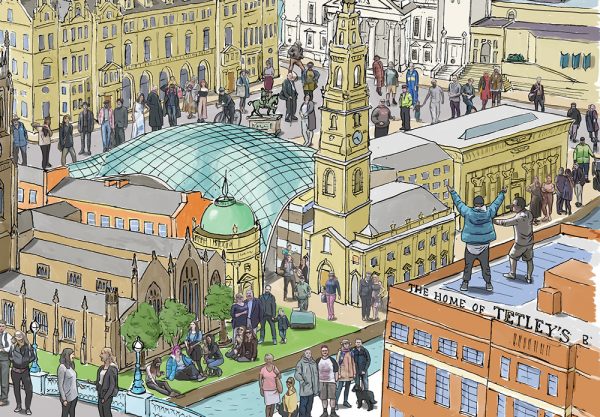 Leeds landscape illustration - Trinity