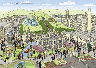 Saltaire landscape illustration