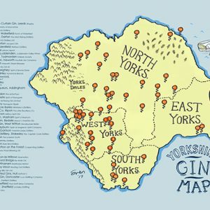 Yorkshire gin map illustration