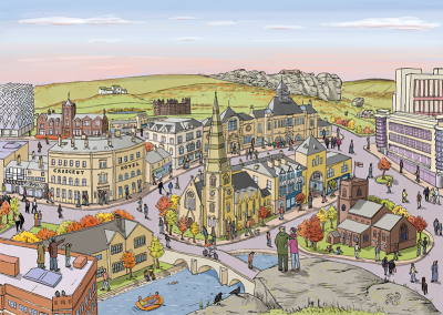 Ilkley landscape illustration