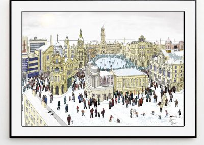 Bradford in Winter illustration framed