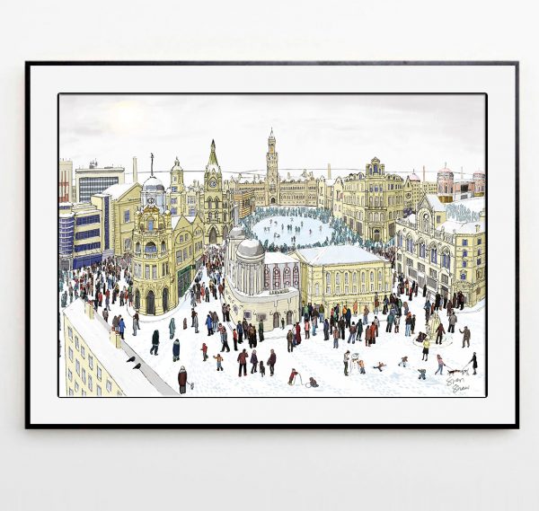 Bradford in Winter illustration framed