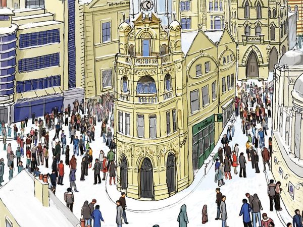 Bradford in winter illustration - Penny Bank 2