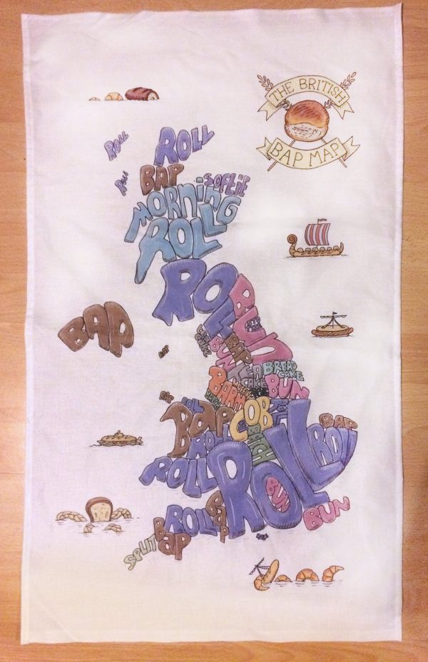 British bread map tea towel