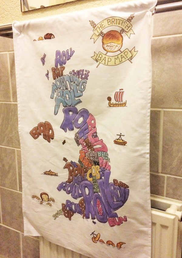 British bread map tea towel 1