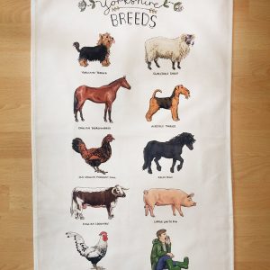 Yorkshire breeds tea towel