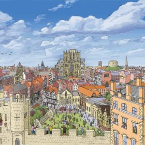 York in summer illustration