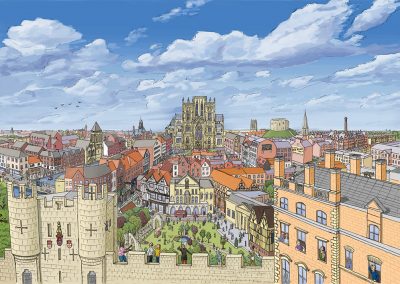 York in summer illustration