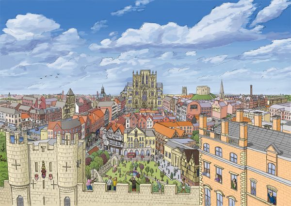 York in summer illustration