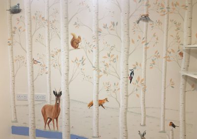 Nursery woodland mural