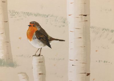 Nursery woodland mural - robin