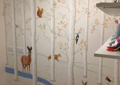 Nursery woodland mural portrait