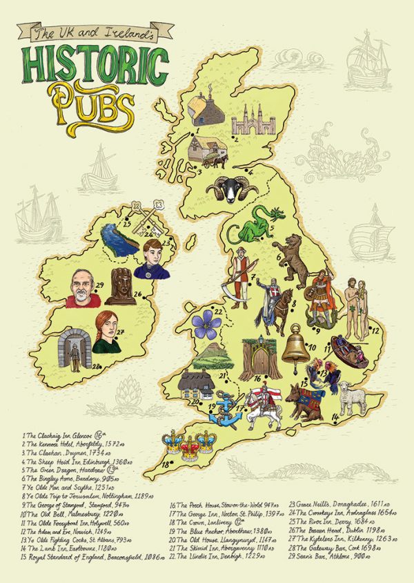 UK and Ireland pub map