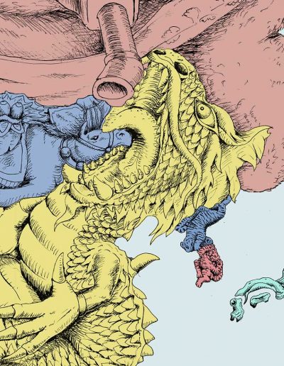 Illustrated map of China and Mongolia