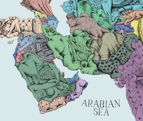 Illustrated map of Middle East