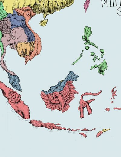 Illustrated map of South East Asia