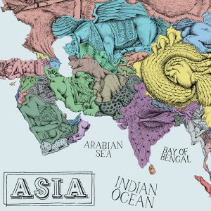 Illustrated map of Asia thumb